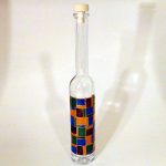 Glas-Flasche - handbemalt